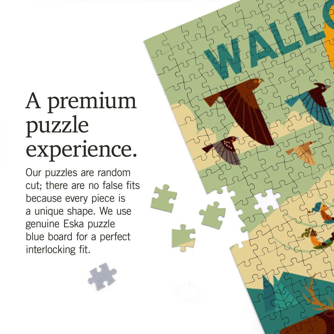 Wallowa Lake, Oregon, Pacific Wonderland, Geometric, Jigsaw Puzzle Puzzle Lantern Press 