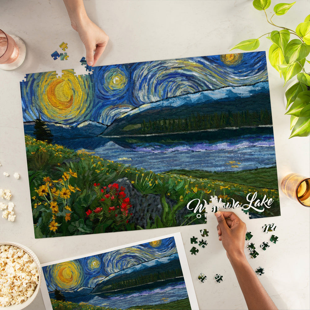 Wallowa Lake, Oregon, Starry Night, Jigsaw Puzzle Puzzle Lantern Press 