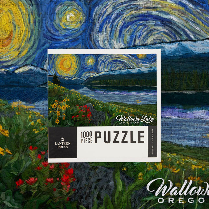 Wallowa Lake, Oregon, Starry Night, Jigsaw Puzzle Puzzle Lantern Press 
