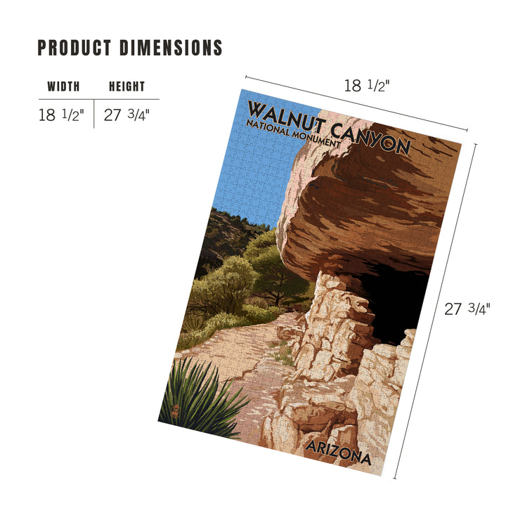 Walnut Canyon National Monument, Arizona, Jigsaw Puzzle Puzzle Lantern Press 