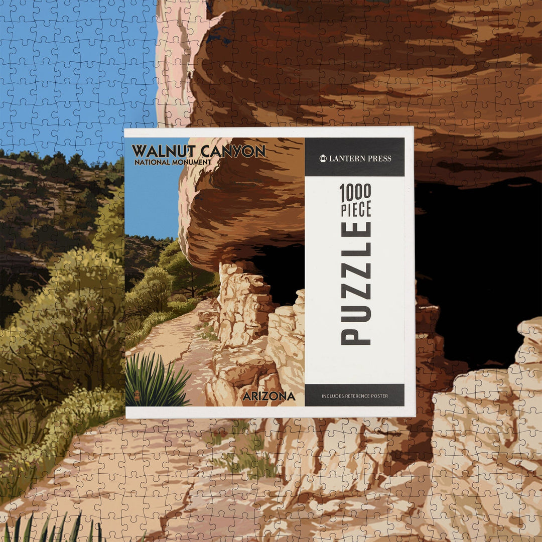 Walnut Canyon National Monument, Arizona, Jigsaw Puzzle Puzzle Lantern Press 