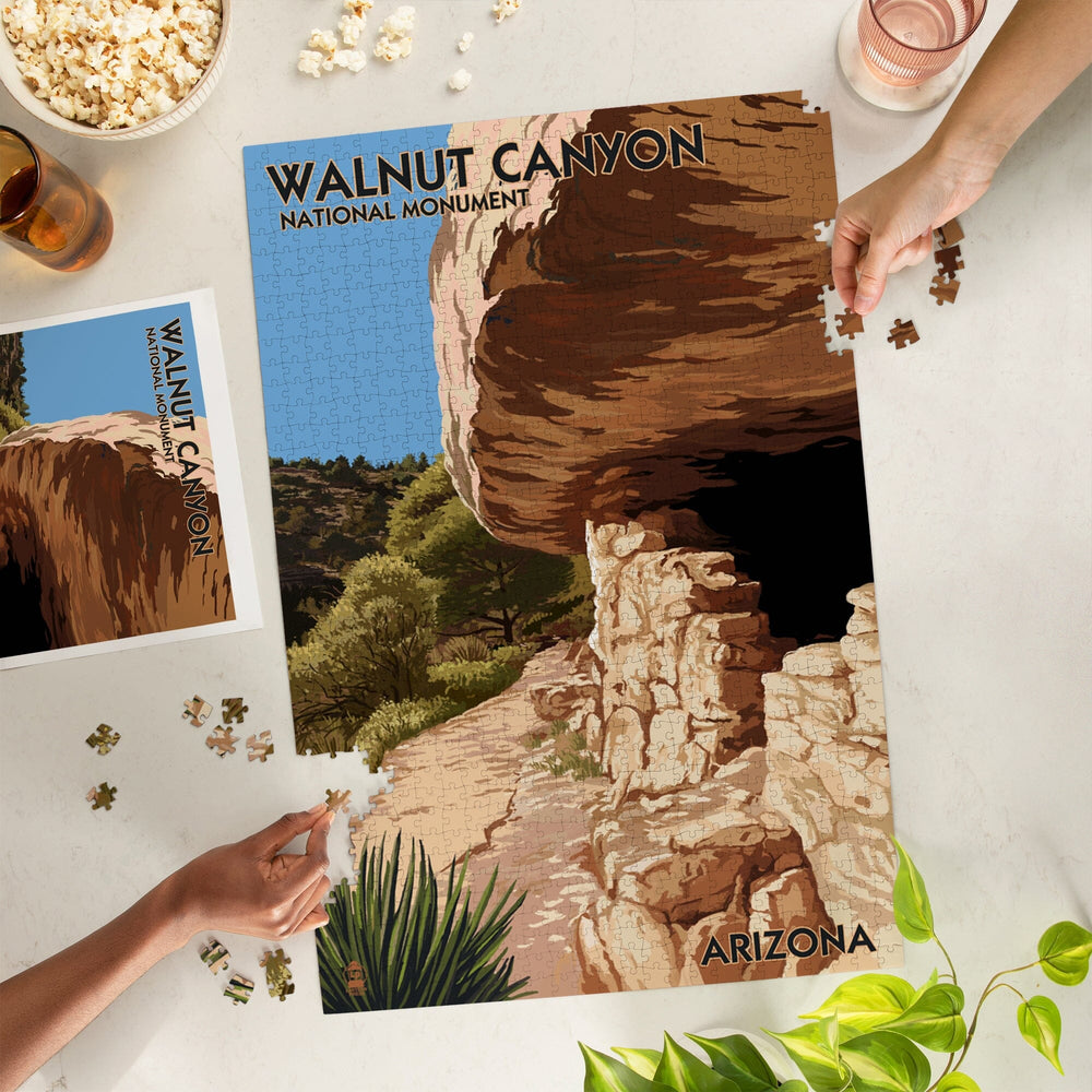Walnut Canyon National Monument, Arizona, Jigsaw Puzzle Puzzle Lantern Press 