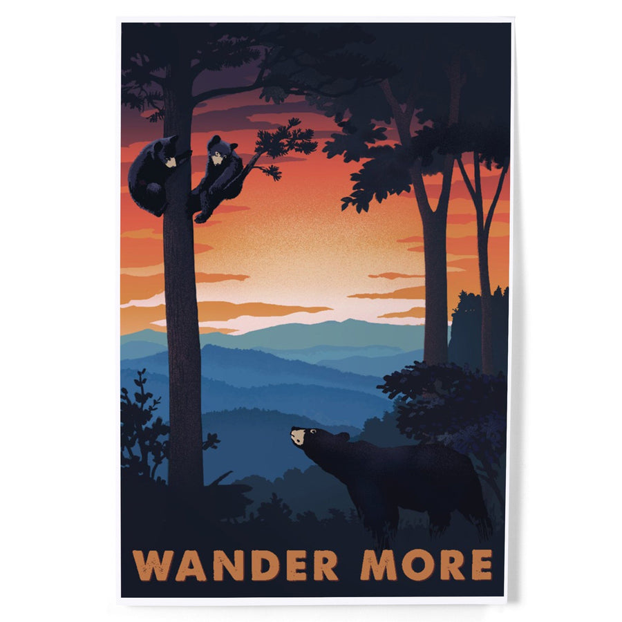 Wander More Collection, Bear Family At Sunset, Art & Giclee Prints Art Lantern Press 