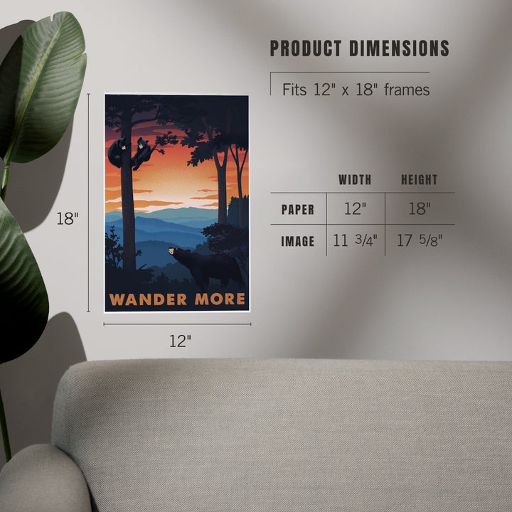 Wander More Collection, Bear Family At Sunset, Art & Giclee Prints Art Lantern Press 