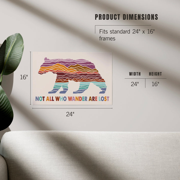 Wander More Collection, Not All Who Wander Are Lost, Bear, Art & Giclee Prints Art Lantern Press 