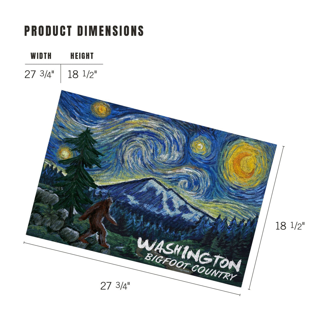 Washington, Bigfoot Country, Starry Night, Jigsaw Puzzle Puzzle Lantern Press 