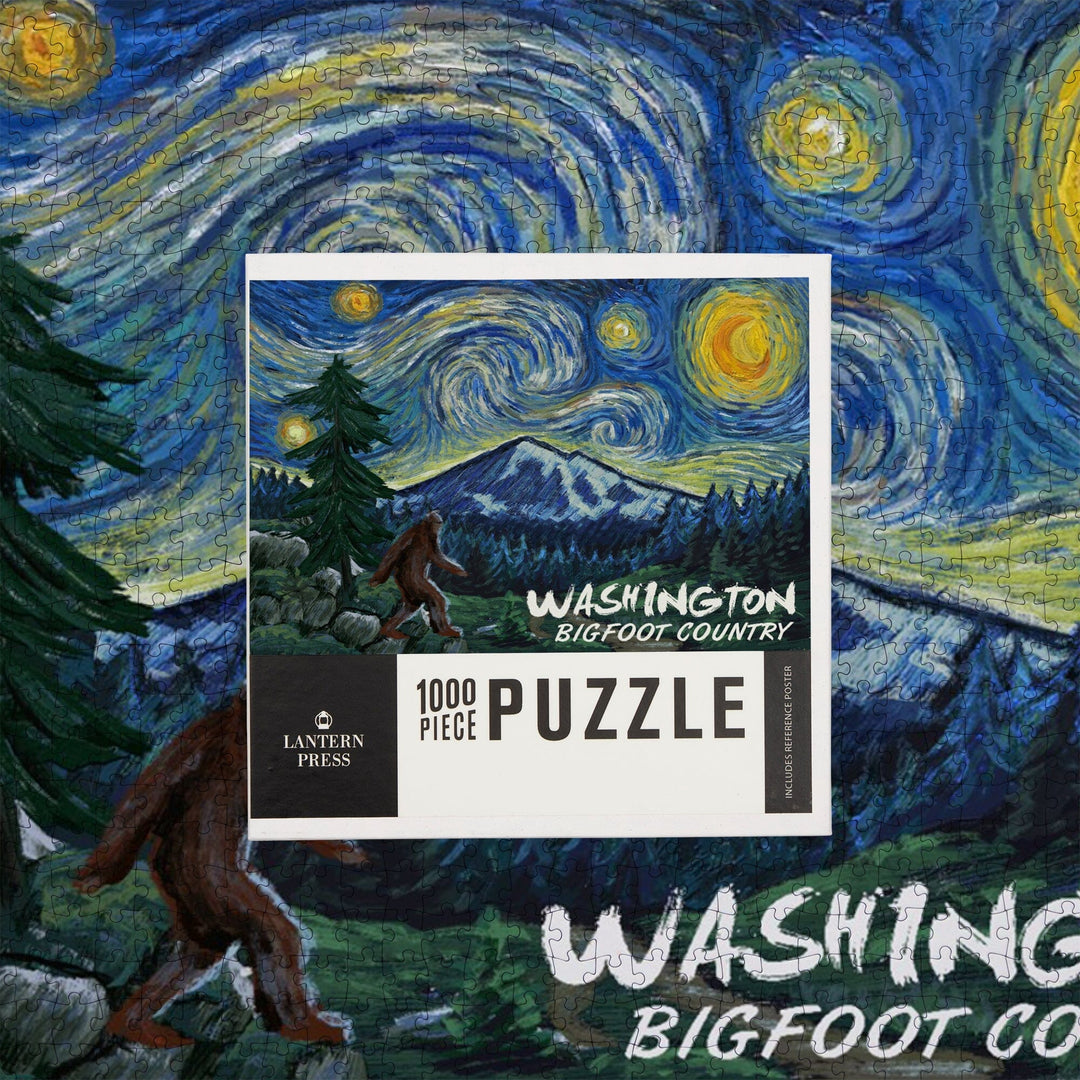 Washington, Bigfoot Country, Starry Night, Jigsaw Puzzle Puzzle Lantern Press 