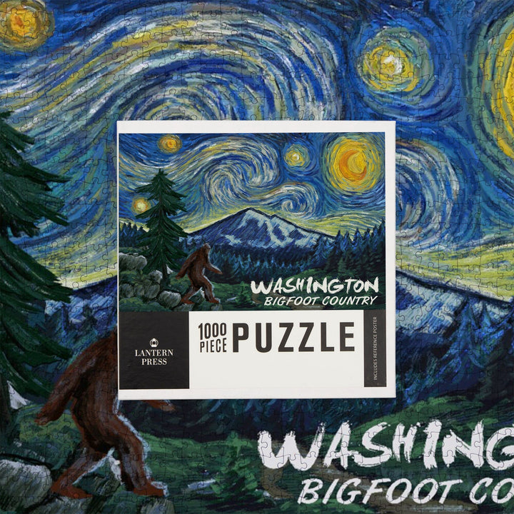 Washington, Bigfoot Country, Starry Night, Jigsaw Puzzle Puzzle Lantern Press 