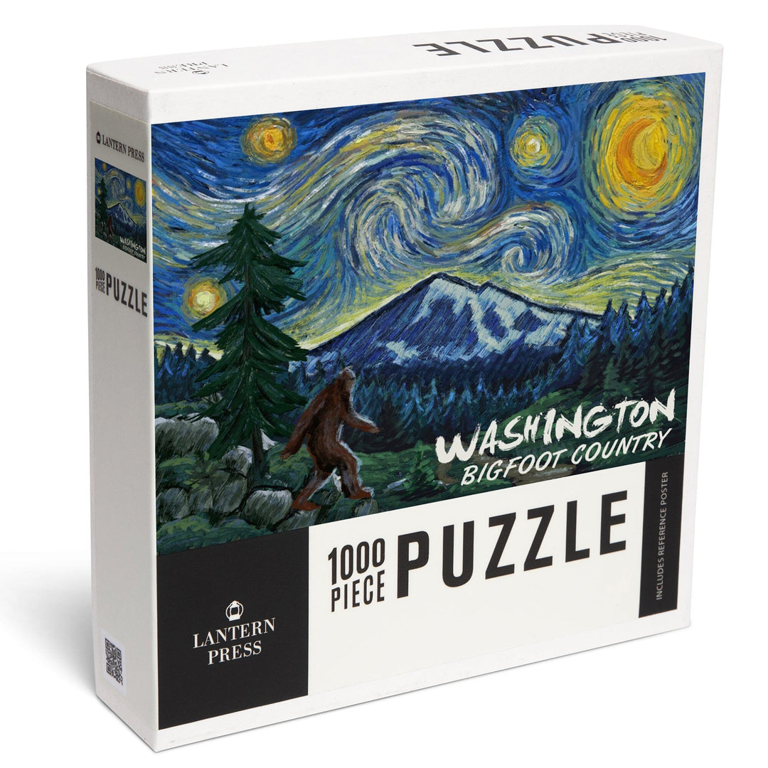 Washington, Bigfoot Country, Starry Night, Jigsaw Puzzle Puzzle Lantern Press 