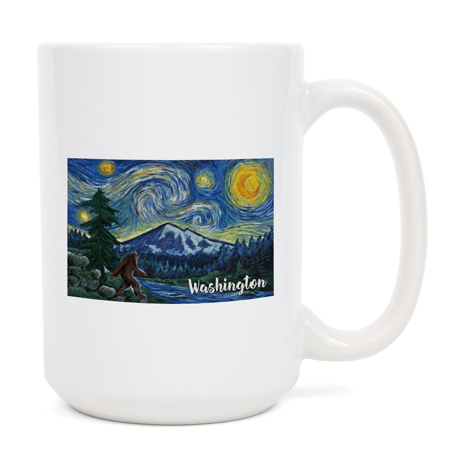 Washington, Bigfoot, Starry Night, Ceramic Mug Mugs Lantern Press 