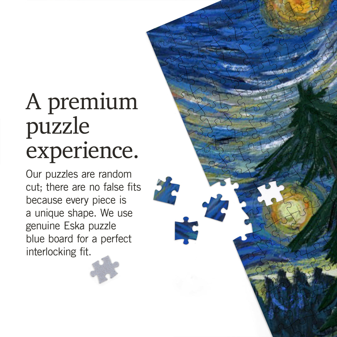 Washington, Bigfoot, Starry Night, Jigsaw Puzzle Puzzle Lantern Press 