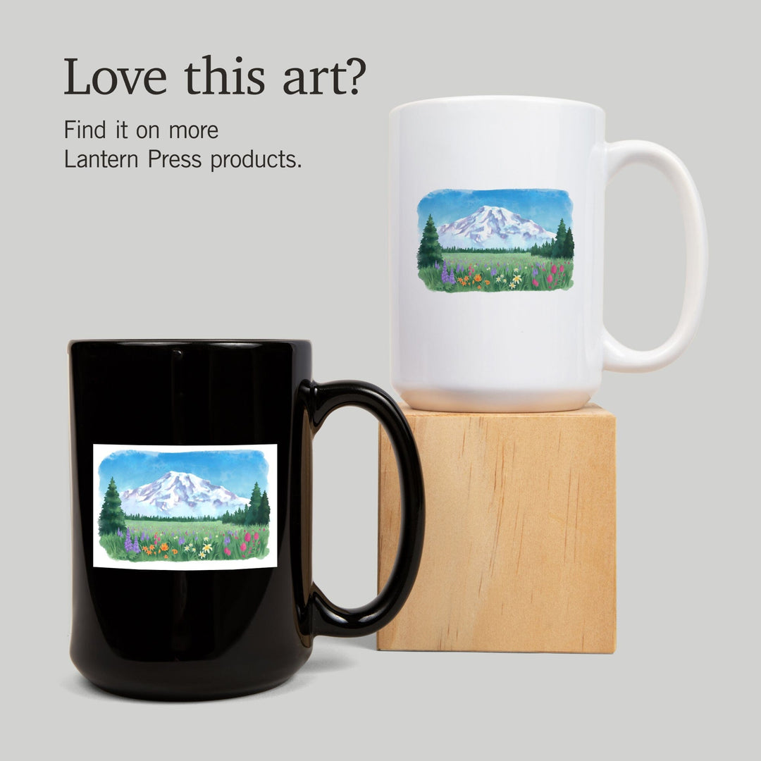 Washington, Botanical Rainier, Ceramic Mug Mugs Lantern Press 