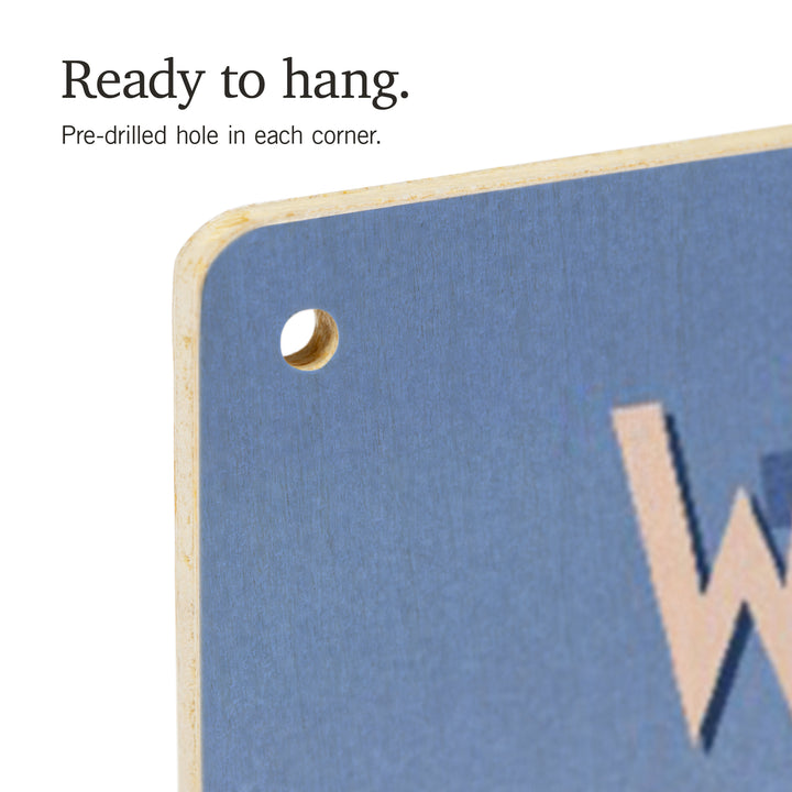 Washington, Chill on the Uphill, Ski Lift, Wood Signs and Postcards Wood Lantern Press 