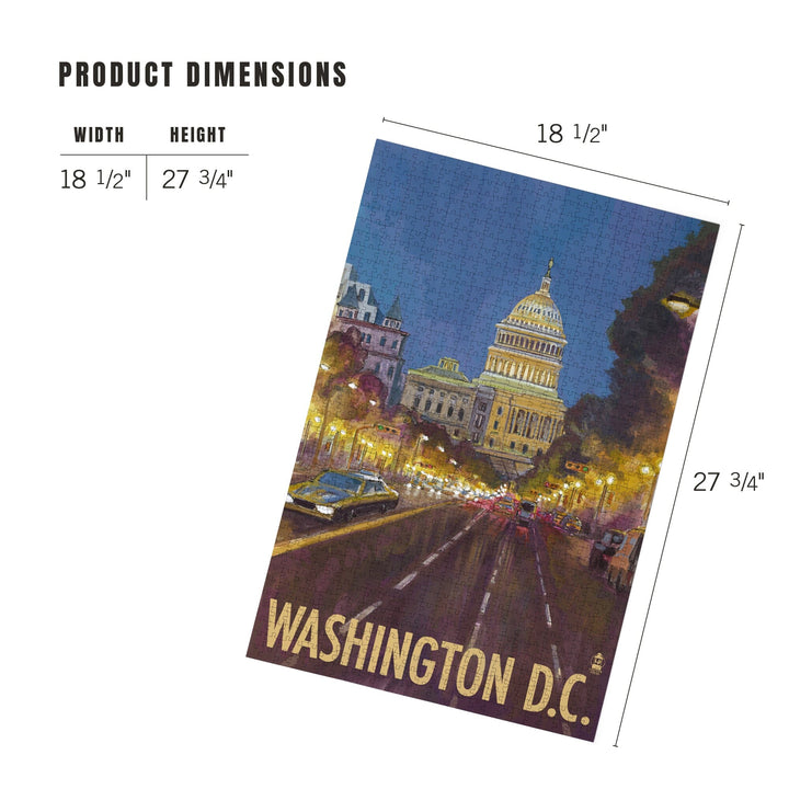 Washington DC, Capitol Building, Jigsaw Puzzle Puzzle Lantern Press 