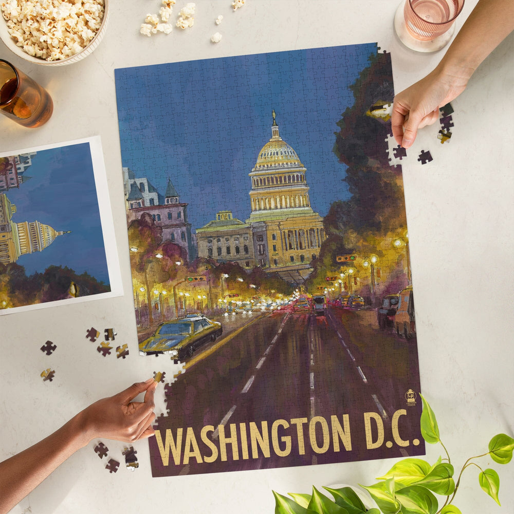 Washington DC, Capitol Building, Jigsaw Puzzle Puzzle Lantern Press 