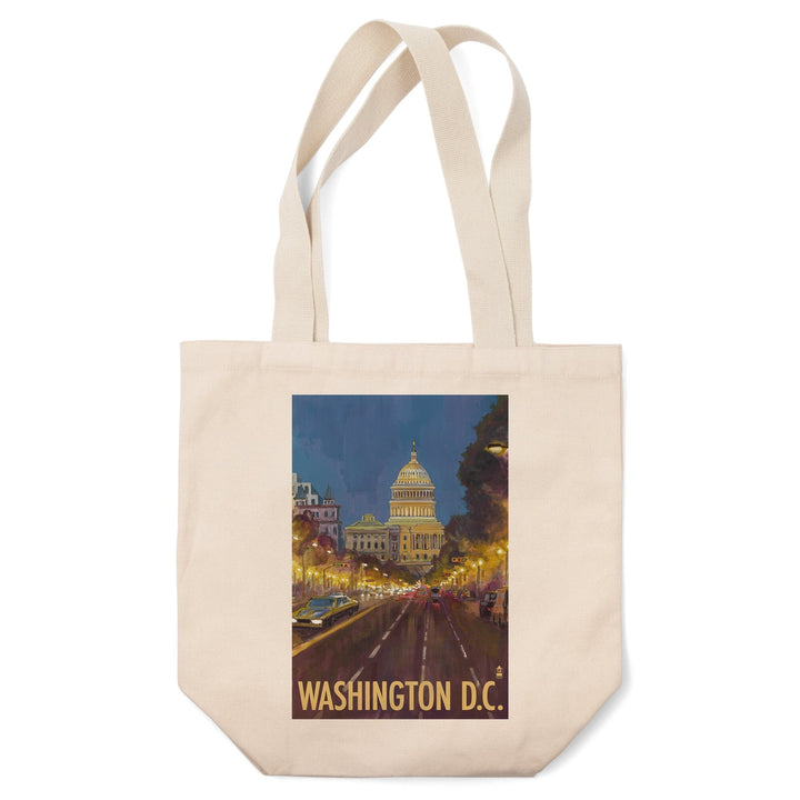 Washington DC, Capitol Building, Lantern Press Artwork, Tote Bag Totes Lantern Press 