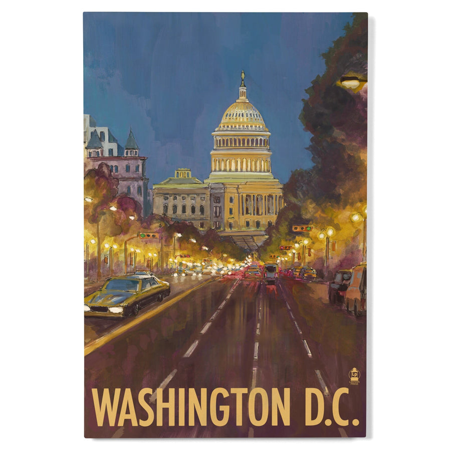 Washington DC, Capitol Building, Lantern Press Artwork, Wood Signs and Postcards Wood Lantern Press 