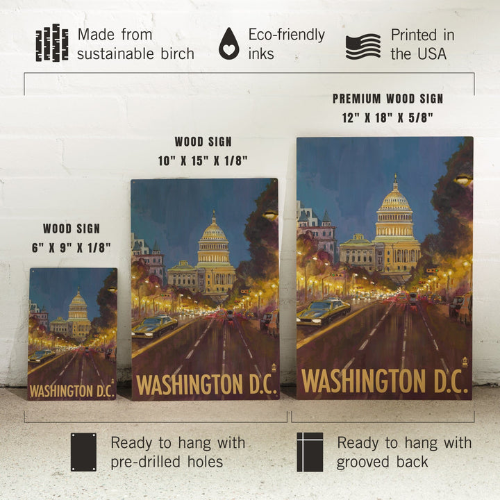 Washington DC, Capitol Building, Lantern Press Artwork, Wood Signs and Postcards Wood Lantern Press 