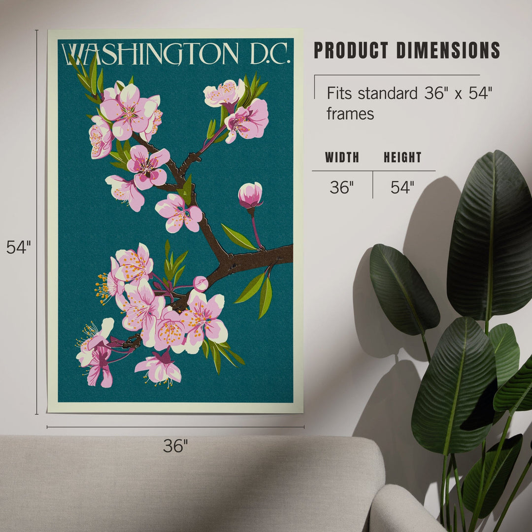 Washington DC, Cherry Blossoms, Art & Giclee Prints Art Lantern Press 