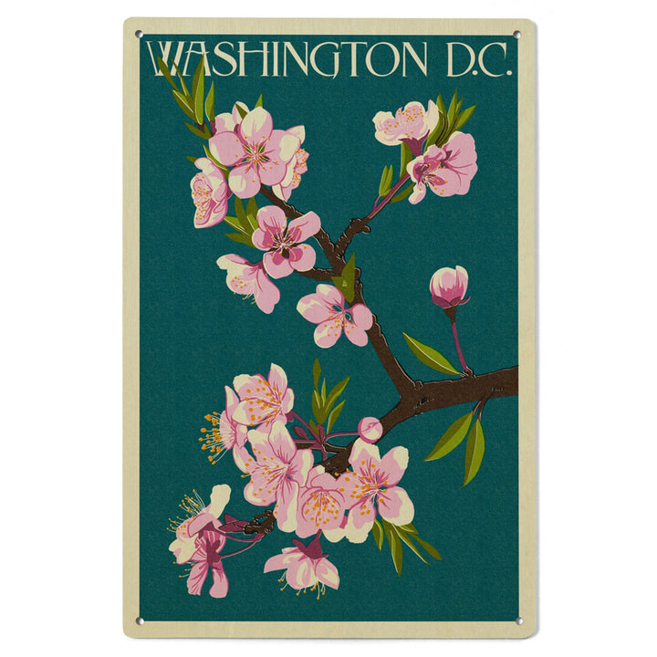 Washington DC, Cherry Blossoms, Lantern Press Artwork, Wood Signs and Postcards Wood Lantern Press 