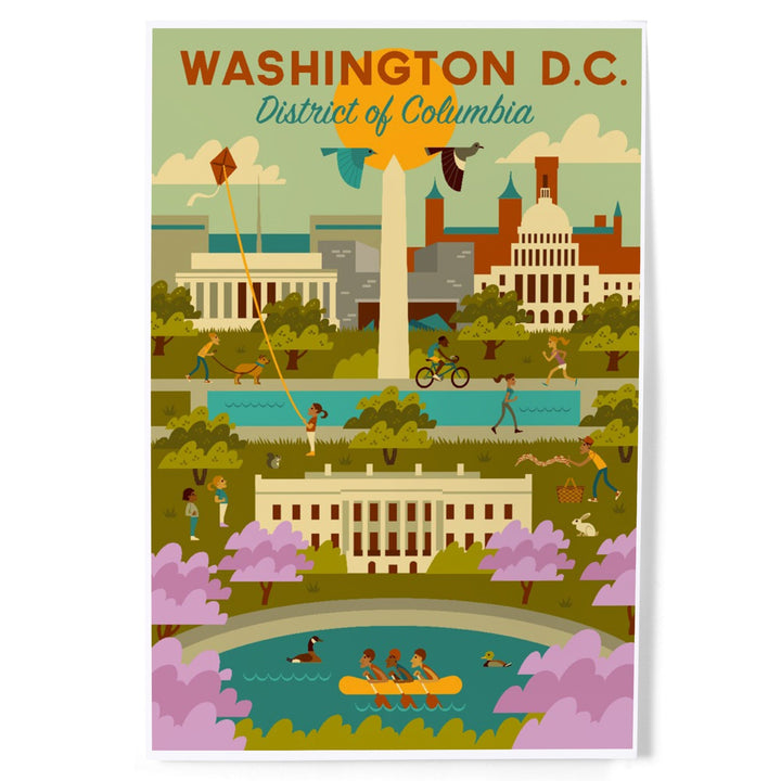 Washington DC, Geometric City Series, Art & Giclee Prints Art Lantern Press 
