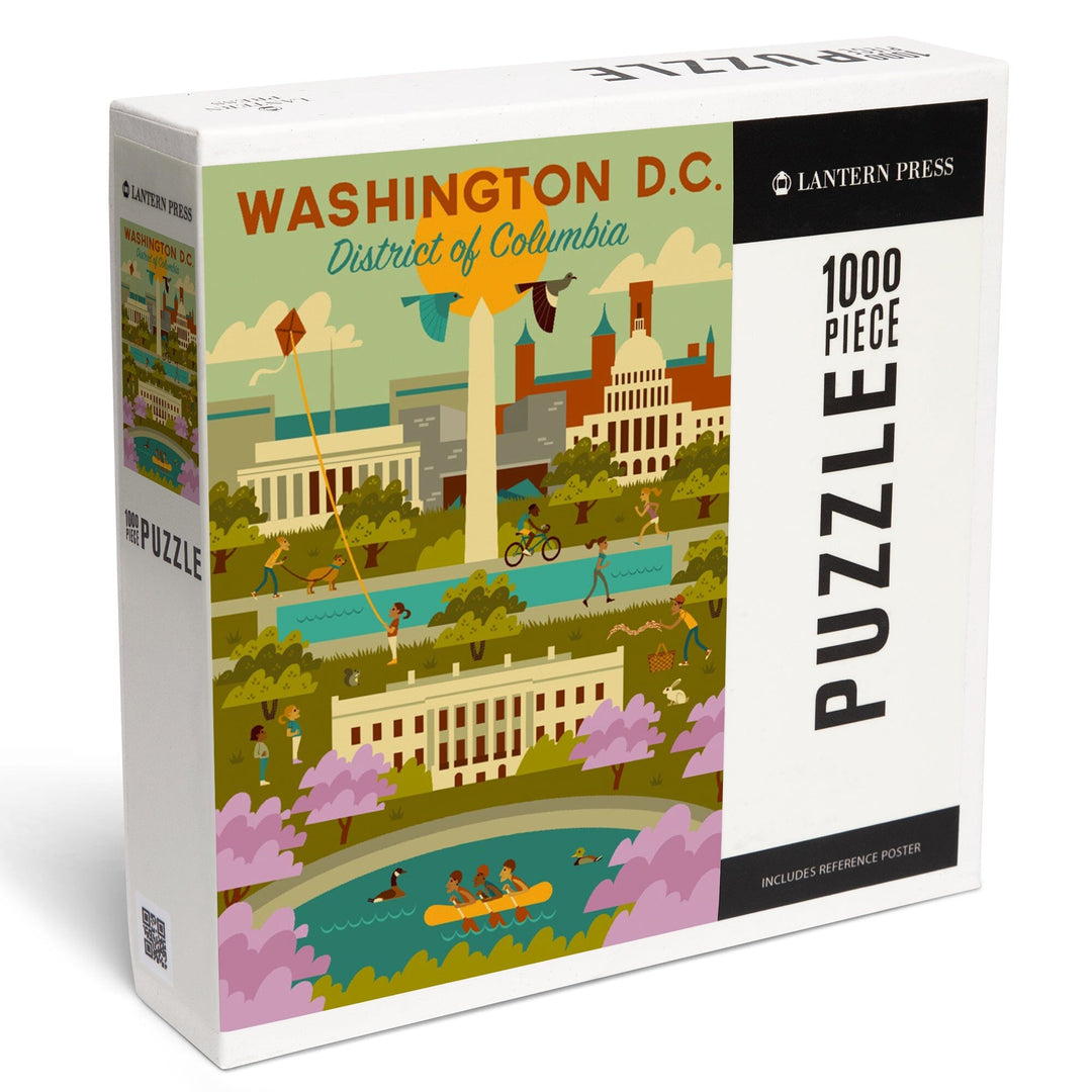 Washington DC, Geometric City Series, Jigsaw Puzzle Puzzle Lantern Press 