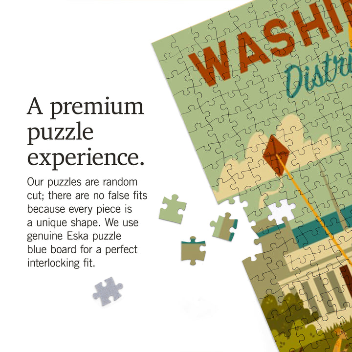 Washington DC, Geometric City Series, Jigsaw Puzzle Puzzle Lantern Press 