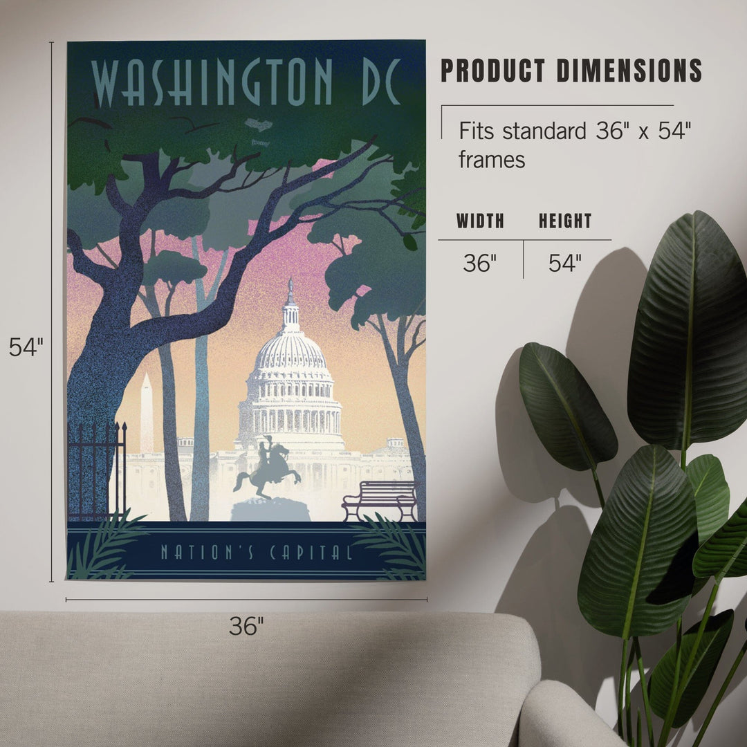 Washington, DC, Nation's Capitol, Lithograph, Art & Giclee Prints Art Lantern Press 