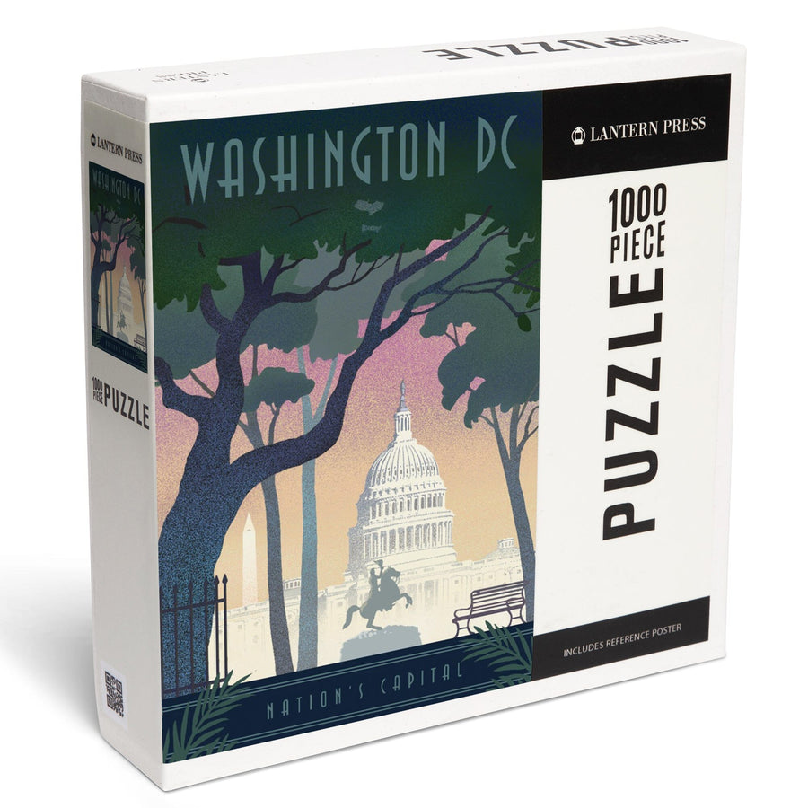 Washington, DC, Nation's Capitol, Lithograph, Jigsaw Puzzle Puzzle Lantern Press 