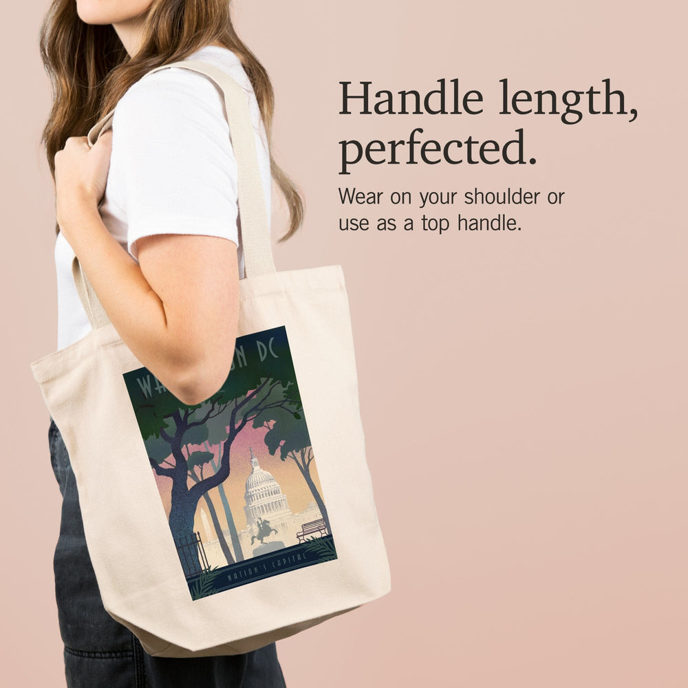 Washington, DC, Nation's Capitol, Lithograph, Tote Bag Totes Lantern Press 