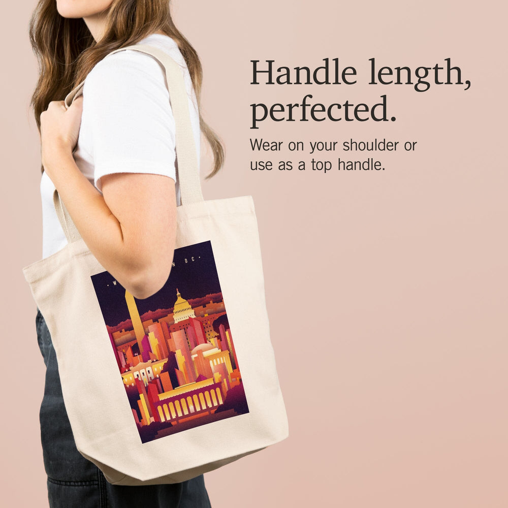 Washington DC, Neon Skyline, Tote Bag Totes Lantern Press 