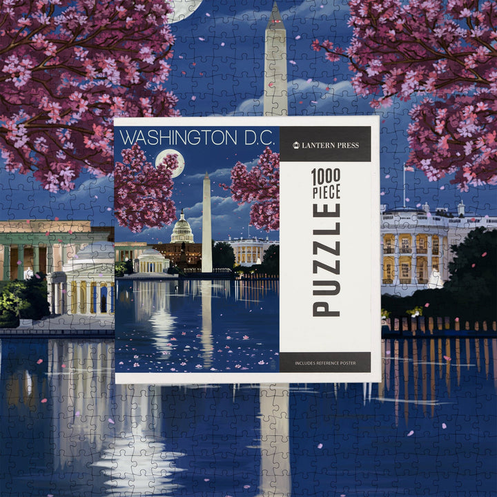 Washington, DC, Night Scene, Jigsaw Puzzle Puzzle Lantern Press 