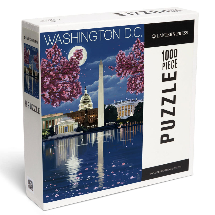 Washington, DC, Night Scene, Jigsaw Puzzle Puzzle Lantern Press 