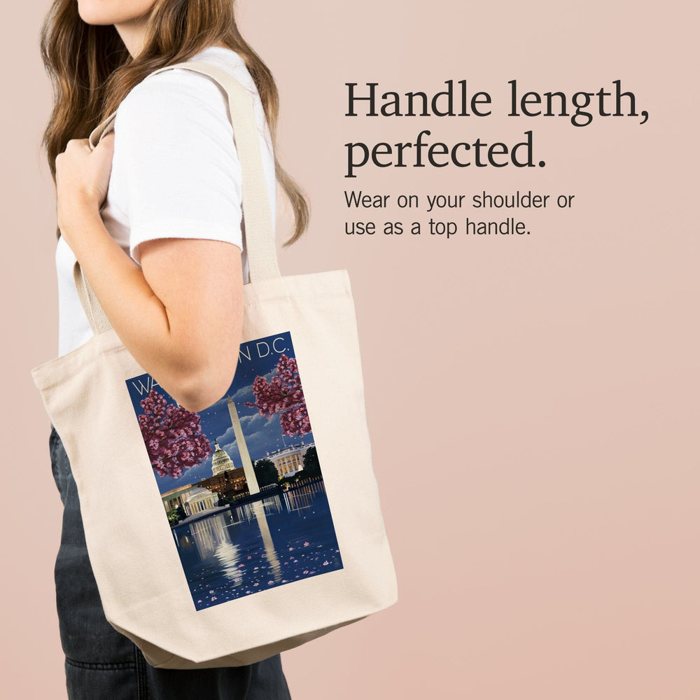 Washington, DC, Night Scene, Tote Bag Totes Lantern Press 