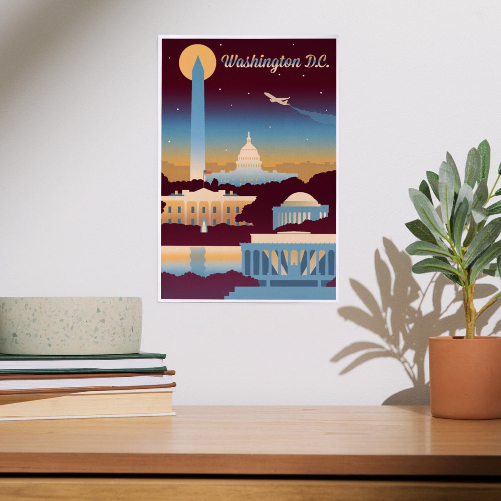 Washington DC, Retro Skyline Chromatic Series, Art & Giclee Prints Art Lantern Press 