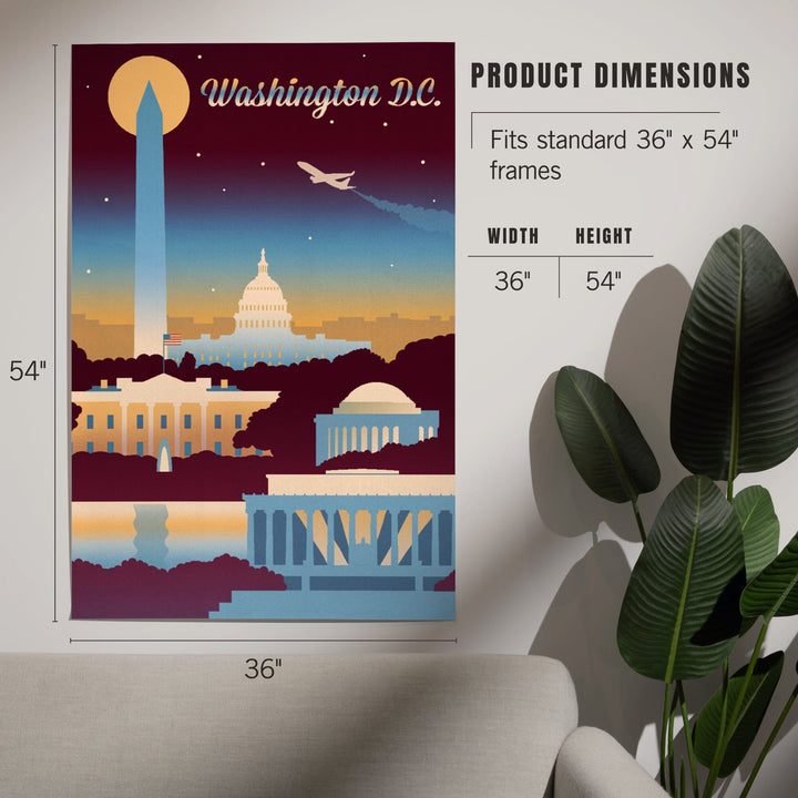 Washington DC, Retro Skyline Chromatic Series, Art & Giclee Prints Art Lantern Press 