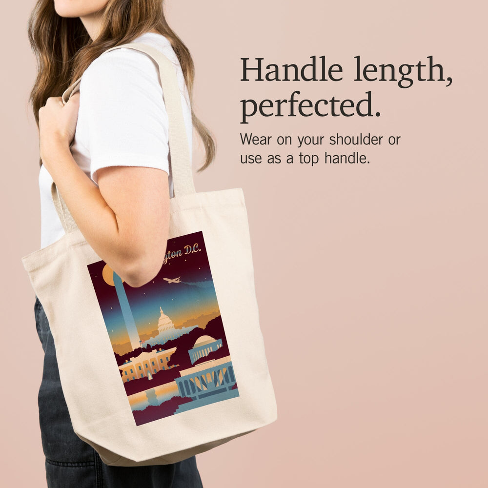 Washington DC, Retro Skyline Chromatic Series, Tote Bag Totes Lantern Press 