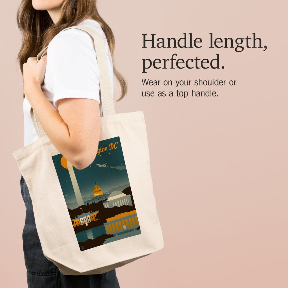 Washington, DC, Retro Skyline, Tote Bag Totes Lantern Press 