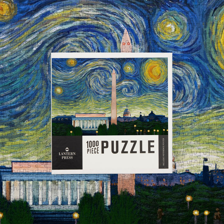 Washington DC, Starry Night City Series, Jigsaw Puzzle Puzzle Lantern Press 