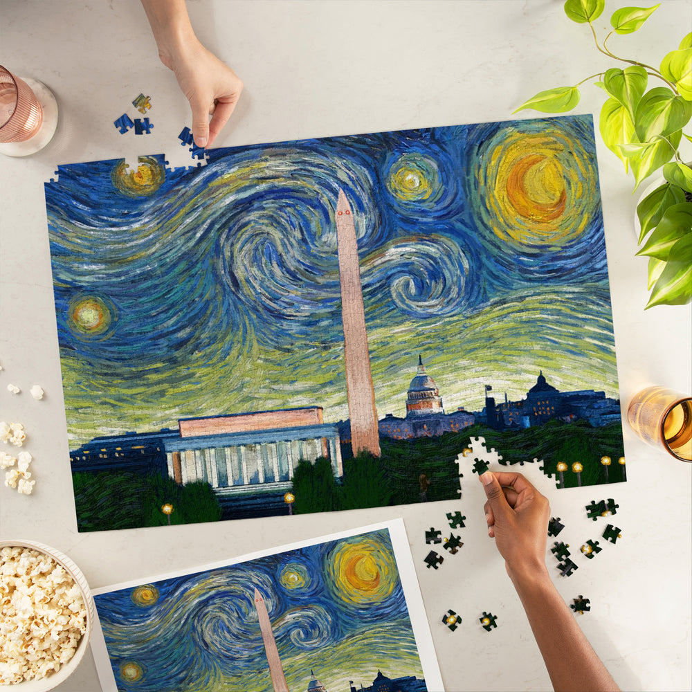 Washington DC, Starry Night City Series, Jigsaw Puzzle Puzzle Lantern Press 