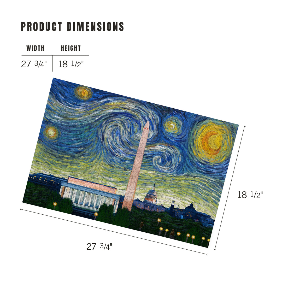 Washington DC, Starry Night City Series, Jigsaw Puzzle Puzzle Lantern Press 