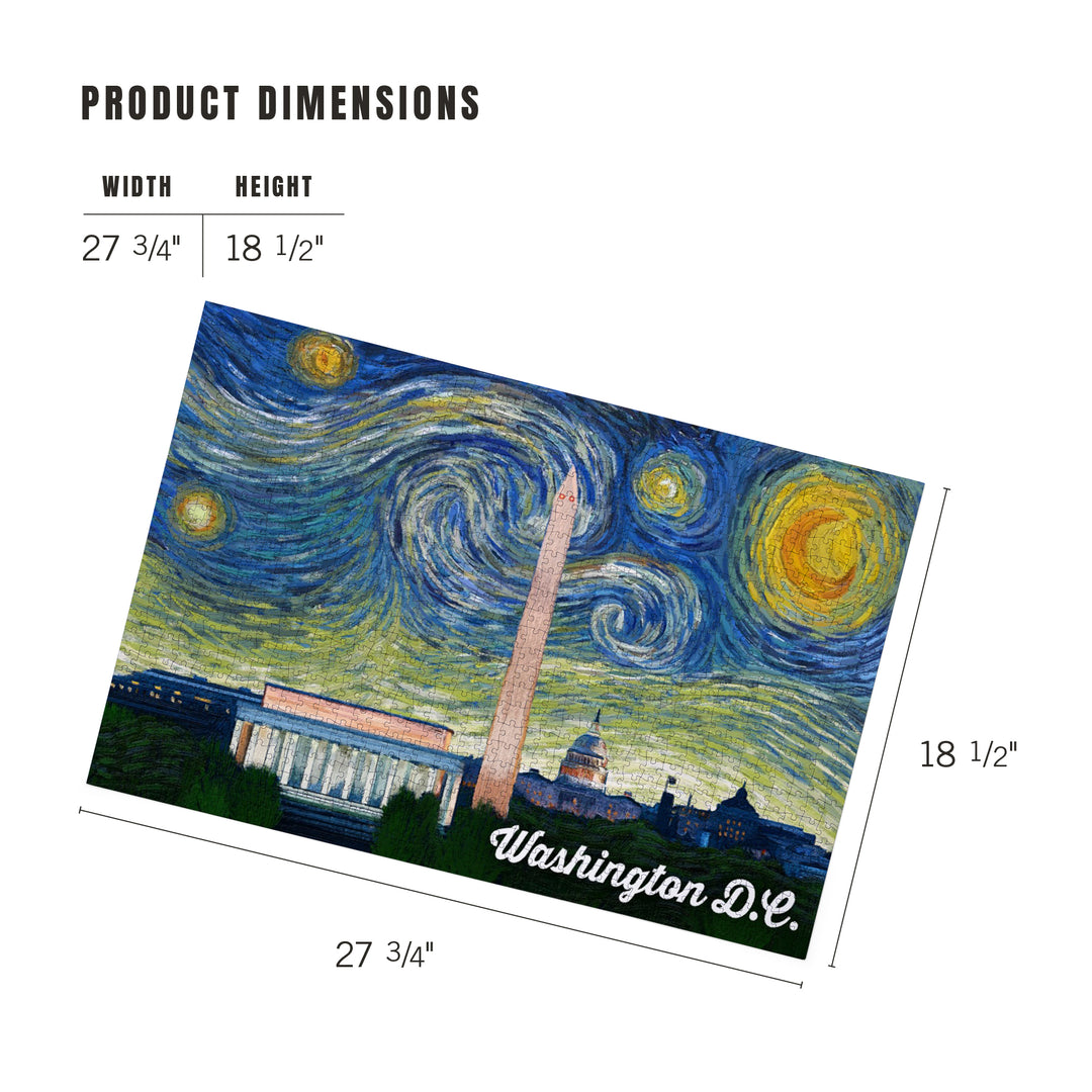 Washington DC, Starry Night Series, Jigsaw Puzzle Puzzle Lantern Press 