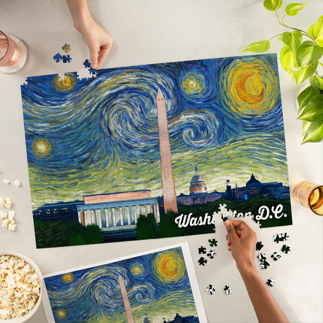 Washington DC, Starry Night Series, Jigsaw Puzzle Puzzle Lantern Press 