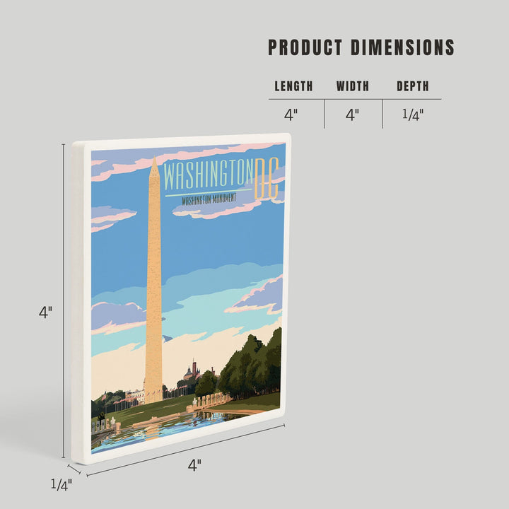Washington, DC, Washington Monument Scene, Coasters Coasters Lantern Press 