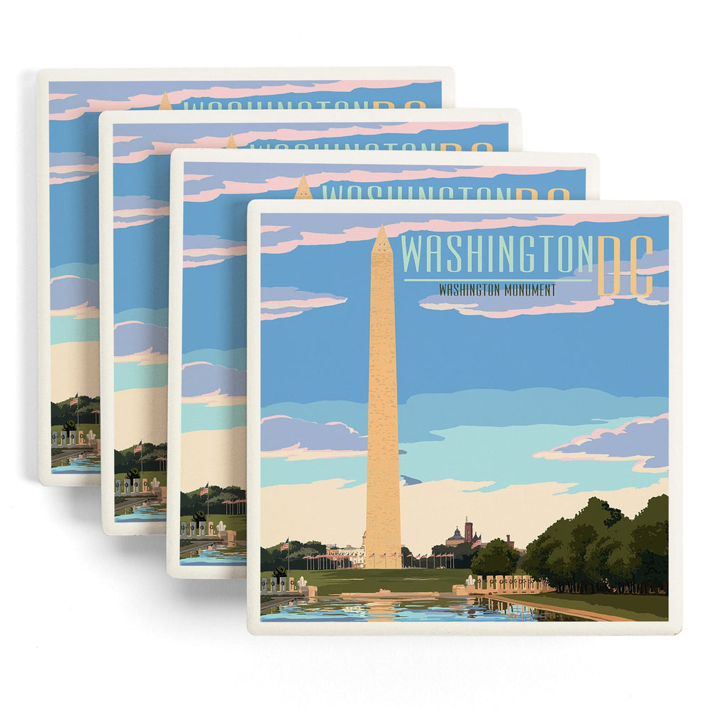 Washington, DC, Washington Monument Scene, Coasters Coasters Lantern Press 