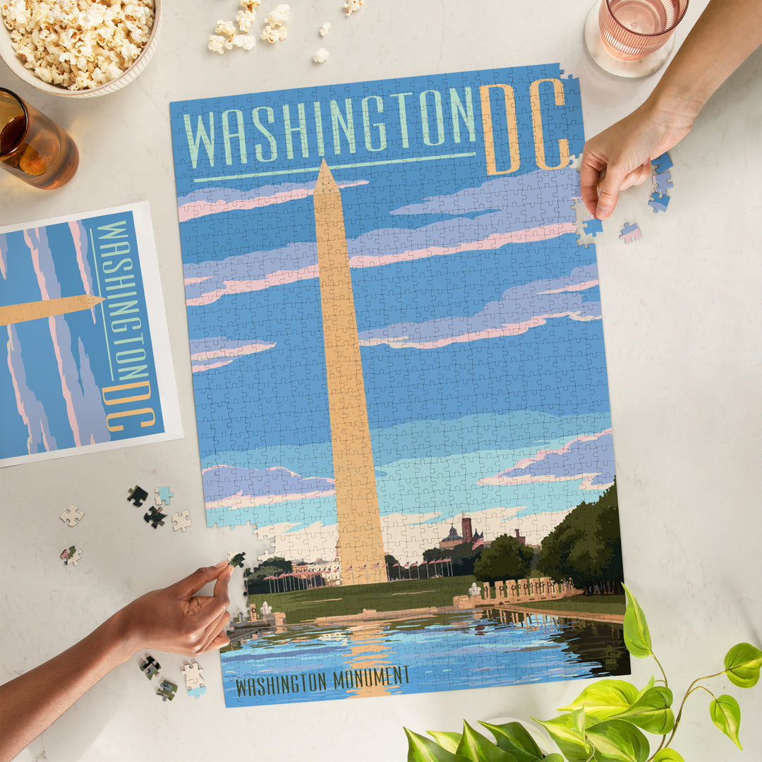 Washington, DC, Washington Monument Scene, Jigsaw Puzzle Puzzle Lantern Press 