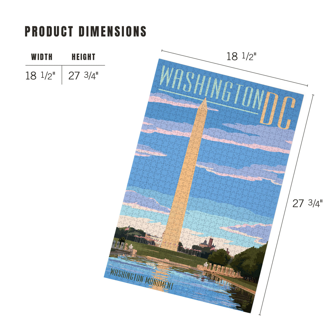 Washington, DC, Washington Monument Scene, Jigsaw Puzzle Puzzle Lantern Press 