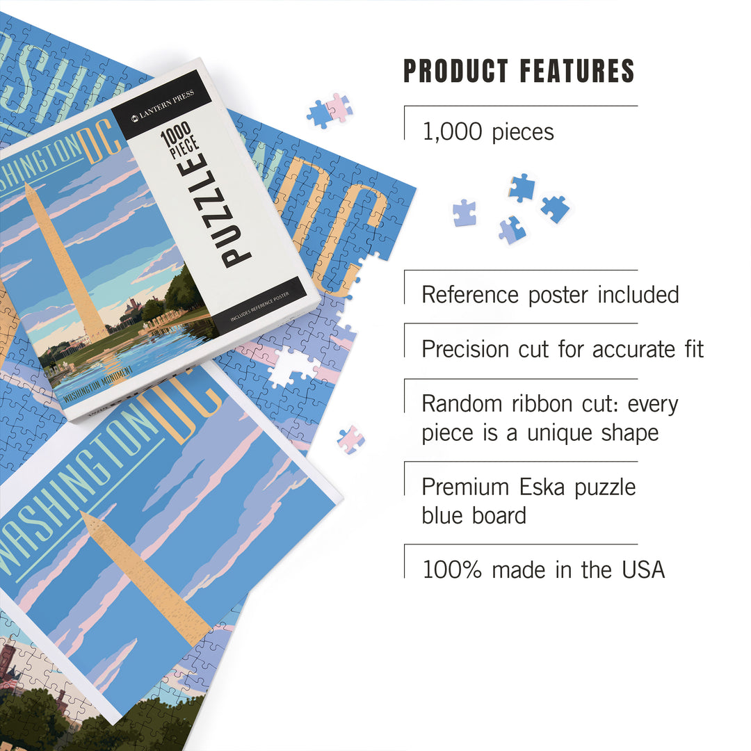 Washington, DC, Washington Monument Scene, Jigsaw Puzzle Puzzle Lantern Press 