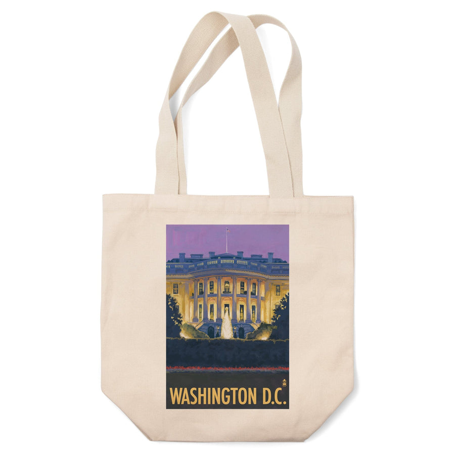 Washington DC, White House, Lantern Press Artwork, Tote Bag Totes Lantern Press 