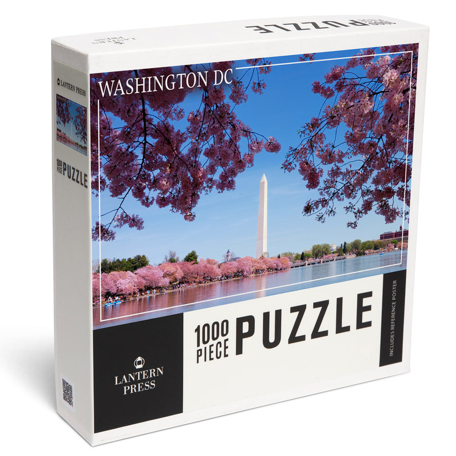 Washington Monument and Cherry Blossoms, Washington DC, Jigsaw Puzzle Puzzle Lantern Press 